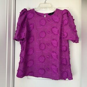 Abbey Glass Marty Top Camellia 3-D Floral Cotton